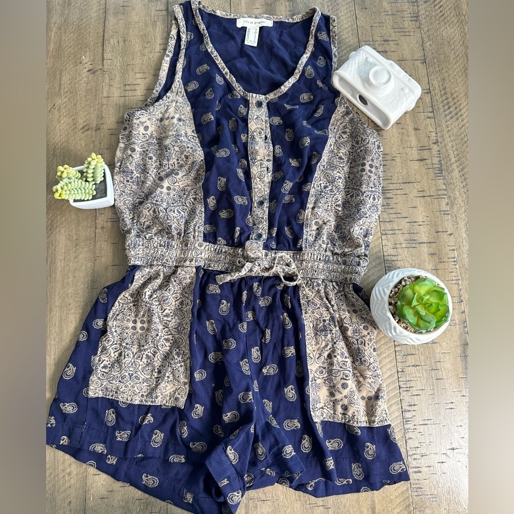 Life in Progress Navy Romper